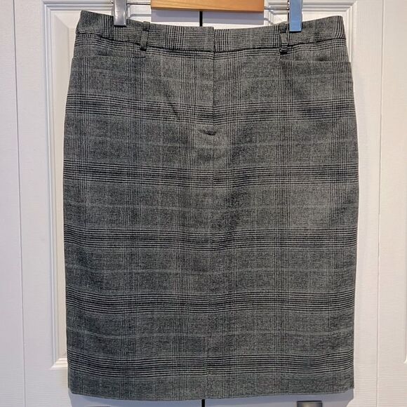 Calvin‎ Klein Black/Grey Plaid Lined Skirt Size 12 Nwot - Picture 1 of 13